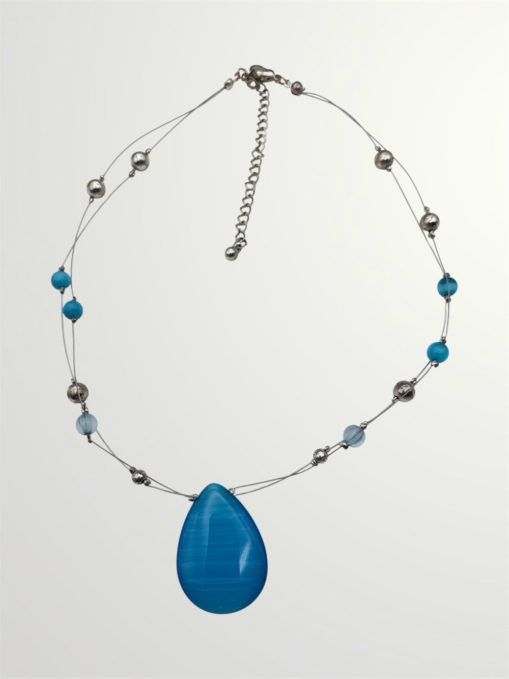 Blue Cats-Eye Illusion Necklace